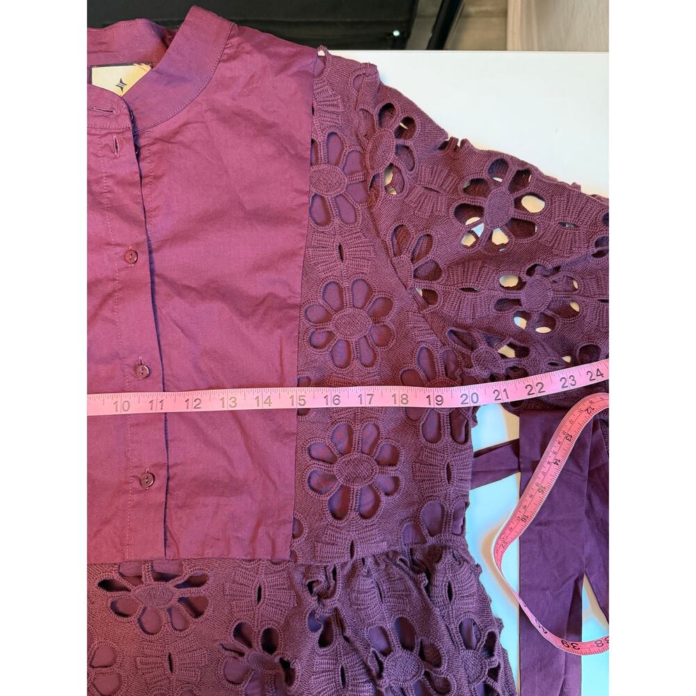 TUCKERNUCK Women’s Merlot Lace Calliope Dress Size L Long Balloon Sleeve Boho - Picture 14 of 16